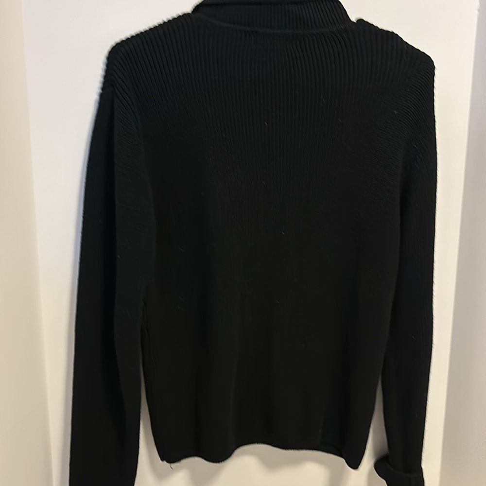 DOCKERS.. BLACK COTTON THICK SWEATER WITH DOUBLE ZIPPER SIZE MEDIUM - Picture 6 of 6